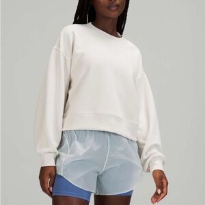 2021 Lululemon Softstreme Perfectly Oversized Cropped Crew White Opal Size 4
